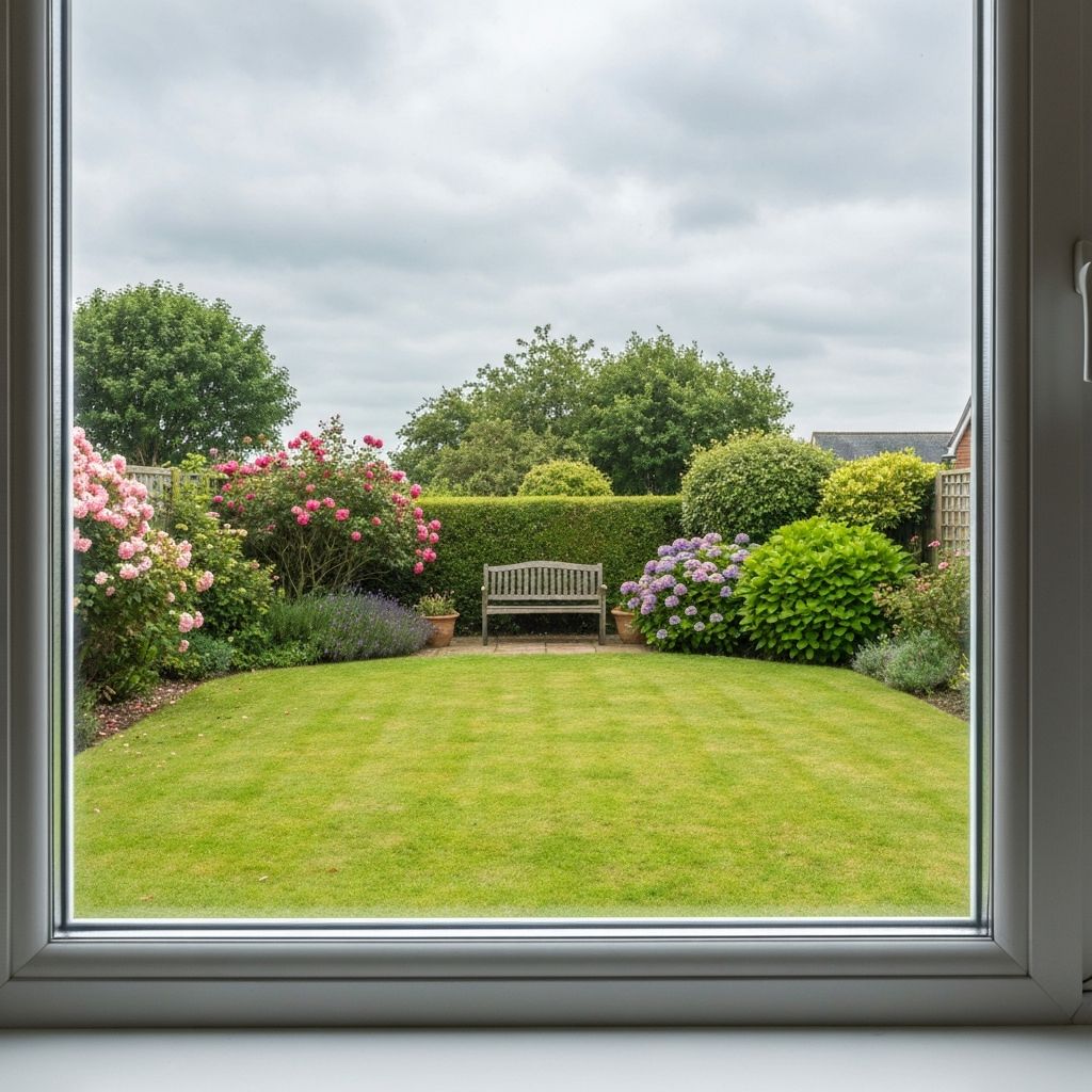 Peaceful home garden view